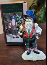 Vintage 1996 May Co Santas Around the World Austrian Santa Figurine w/ Box picture