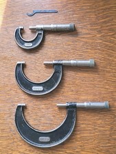 (3) Vintage Starrett No. 436 Outside Micrometers (0-1