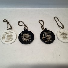 Vtg Lot AFL CIO LADIES GARMENT ILGWU WORKERS UNION Black White keychain fob tag picture