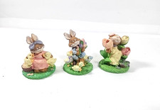 Vintage Russ Berrie Snugglebumps Easter Bunny Rabbit Figurines Resin Spring_BM picture
