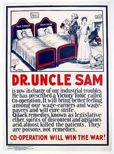 Original WWI US Industry Poster - Dr. Uncle Sam picture