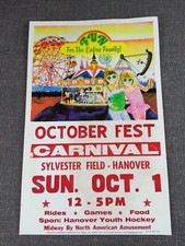October Fest Carnival Cardboard Poster Sylvester Field Hanover MA North American picture