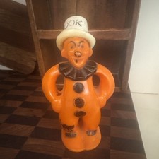Vintage 1950s Rosbro PETE Halloween Clown Hard Plastic Orange Figure picture