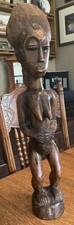 African Antique Vintage Hand Carved Wooden Baule Style Woman From Ivory Coast picture