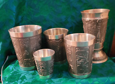 4 Mullingar Pewter Whiskey Beakers and Shot Glass Made in Ireland Owl Mark picture