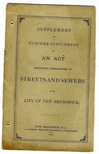 1874 antique NEW BRUNSWICK nj HISTORY streets sewers commissioner NAMES picture