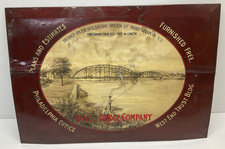 RARE Antique Owego Bridge Co. Sign, Mid-Delaware River Port Jervis Bridge NY picture