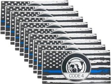 10 calcomanías de bandera de línea azul fina para automóvil, soporte de polic picture