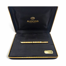 Aurora Vintage 18k Gold  Ballpoint Pen with streaked pattern picture