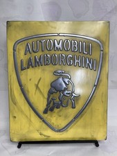Lamborghini Vintage Garage Metal Sign 20x24” Handmade Cast Aluminum Relief • picture