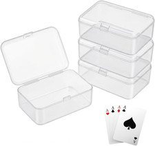 4 Pack Clear Plastic Card Deck Box Playing Card Storage Cases Blank Deck Boxes, picture