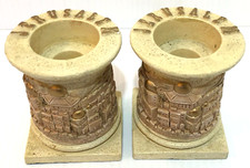 Vintage Jewish JERUSALEM Shabbat Candle Holders Judaica Judaism Israel Shabbos picture