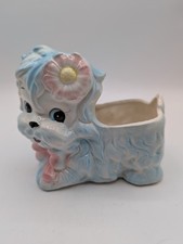 1950s Vintage Kitsch Rubens Originals Puppy Planter- Pink And Blue Japan MCM picture