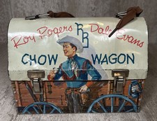 Vintage Roy Rogers Chow Wagon Dome Metal Lunch Box picture