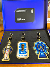 FIFA World Cup 2026 Round of 32 Houston 3pc leather/metal Luggage/ Set picture