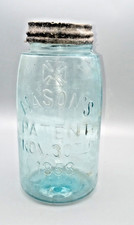 Quart Aqua Maltese Mason Maltese Cross Patent Nov. 30th 1858 Antique Fruit Jar picture