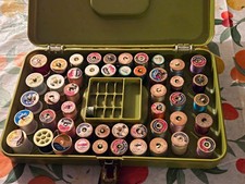 Wilson Mfg. Corp. Vintage Metal Sewing Thread Spool Tin, Multicolor Cotton/Poly picture