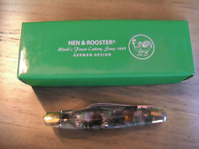 Hen & Rooster Abalone Mini Stockman & Pen Knife Gift Set 30321 IAB picture