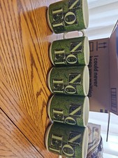 Vintage Green NOEL Trumpet Musician Angel Cherub 5 Stackable Mugs Japan picture