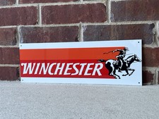 18 Inch Winchester Rifles Shotguns Ammunition Vintage Style Metal Sign picture