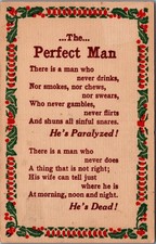 1911 The Perfect Man Humorous Poem Postcard Andover VT Posted Philosophy Series picture