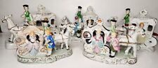 Vintage Porcelain Figurine Horse Drawn Carriage / Coach Made In Japan Lot Of 5 picture