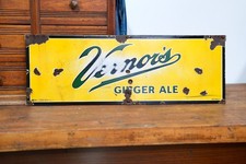 VINTAGE VERNORS GINGER ALE PORCELAIN SODA SIGN BAR BEVERAGE COLA DRINK 29