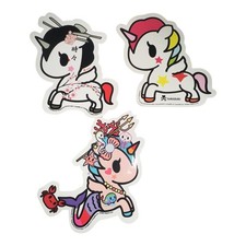 Loungefly Tokidoki Sakura & Stellina Unicorno, Mermicorno vinyl 3pc stickers lot picture