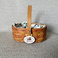 Longaberger 1999 Mother’s Day Basket, Liner, Protector, And Tie On picture