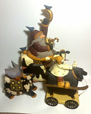 Vintage Williraye Studio Folk Art Holiday Figurine Lot (3 Pieces) picture