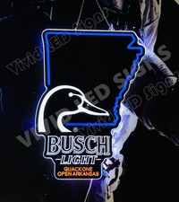Arkansa State Map Quack One Open Beer Vivid LED Neon Sign Decor With Dimmer 24