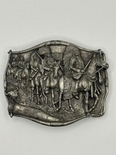 Vintage 1984 Bergamot Brass Works K150 Native American Horse Belt Buckle USA picture