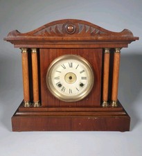 Antique Wooden Mantel Clock Case Architectural Columns Restoration Spares Repair picture