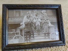 Antique Brass Band Framed  Image Photo Early 1900's w/ Bicycles picture