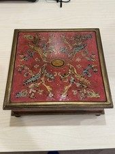 Vintage Marshall Fields Pink Painted Wooden Keepsake Jewelry Box Rare HTF 2004 picture
