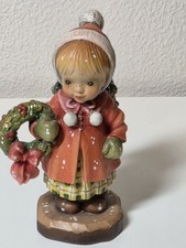 ANRI Seasons Greetings Sarah Kay Girl Hand Painted Wood Valentine 4
