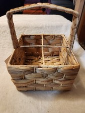 BASKET Madison FARMHOUSE by True Living Woven Wicker HYACINTH CADDY Decor 845 picture