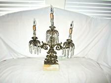 Brass Candelabra Girandole Squirrels in Tree Table Lamp Electric Prisms Antique picture