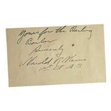 Harold R. Harris Signed Autograph Notable Test Pilot in 1st Pressurized Aircraft picture