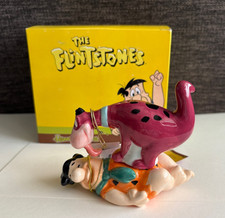 Flintstones FRED & DINO MAGNETIC SALT & PEPEPR SHAKERS Hanna-Barbera NEW w/Tags picture