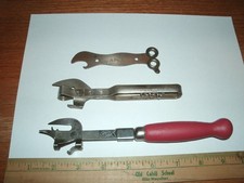 Vtg A&J , Plum Flower,Apex Steel Can/ Bottle Opener/ CORK SCREW / Glass cut picture