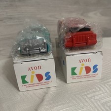 (2) Vtg 1996 Avon 2 in 1 Transforming Vehicles Convertible/Pick Up & Fire Truck picture