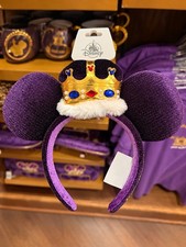 Disney Parks Queen Of My Kingdom Crown Minnie Ears Headband Purple Jeweled picture