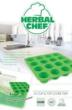 Herbal Chef Brand SILICONE muffin brownie TRAY + TOP smaller portion 1/8th CUP picture