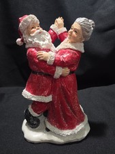 Dancing Santa and Mrs. Claus Whimsical Figurine Resin 9.5