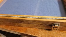 SALE OAK DISPLAY CASE 12x18x2.5 For Arrowheads Knives Coins & More picture