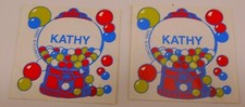 2 Vintage 1980s Scratch N Sniff Stickers KATHY Gumball Machine 2