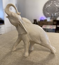 Antique Vintage White Porcelain Elephant Figurine picture