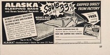 1958 Print Ad Alaska Sleeping Bags & Down Insulated Garments Portland,Oregon picture
