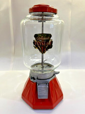 Vintage 1930s Northwestern Model 33  Orange 1¢ Peanut Dispenser w/ Original Key picture